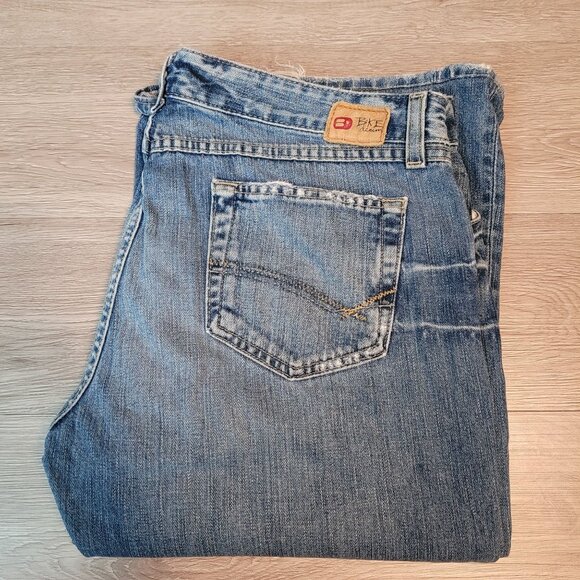 BKE Star Jeans 34 T Flare Low Rise Y2K Medium Light Wash Boho Western - Picture 3 of 11